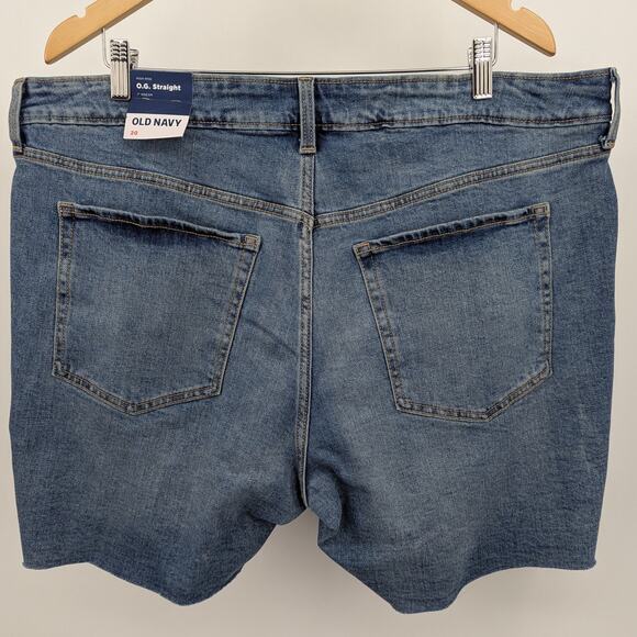 NEW Denim Jean Shorts Jorts Cutoffs Old Navy 20 OG Straight High Rise 7 Inseam - Picture 2 of 6